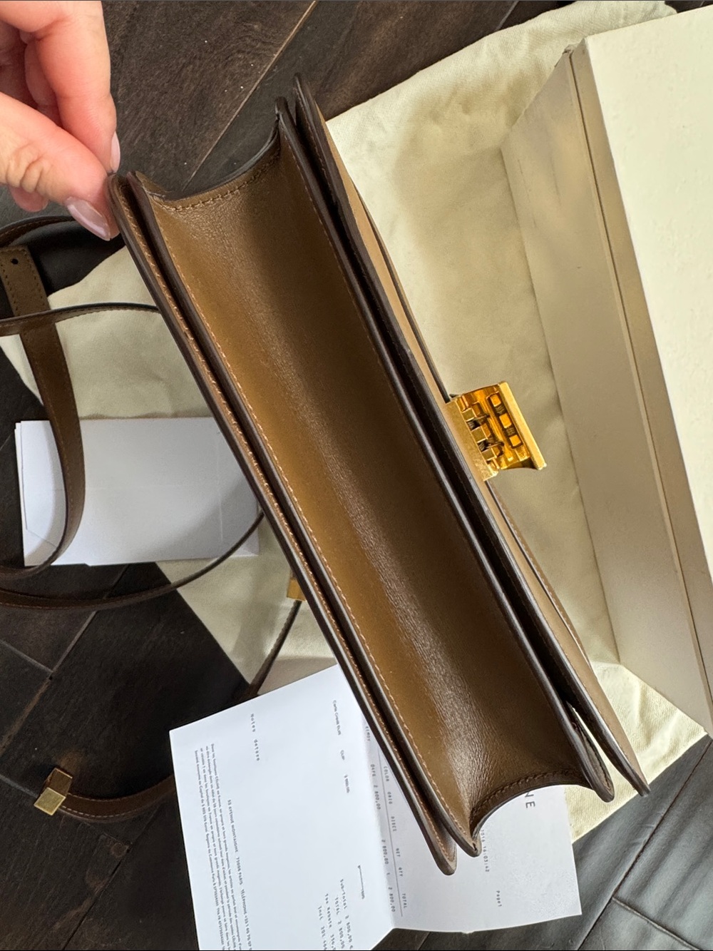 Celine Classic Box Medium Brown Gold Hardware Phoebe Era Full Set - Picture 4 of 17